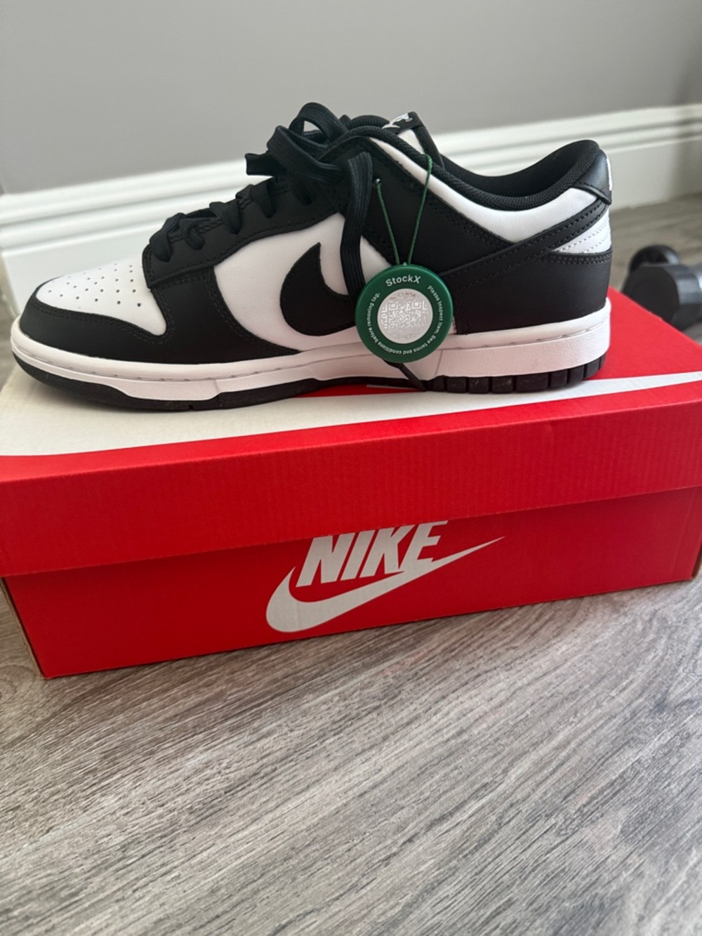 Nike Dunk Low Retro size 7.5 men/9 women Black and White Leather Sneakers